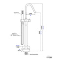 Freestanding Bathtub Faucet With Hand Shower Matt Black Metal