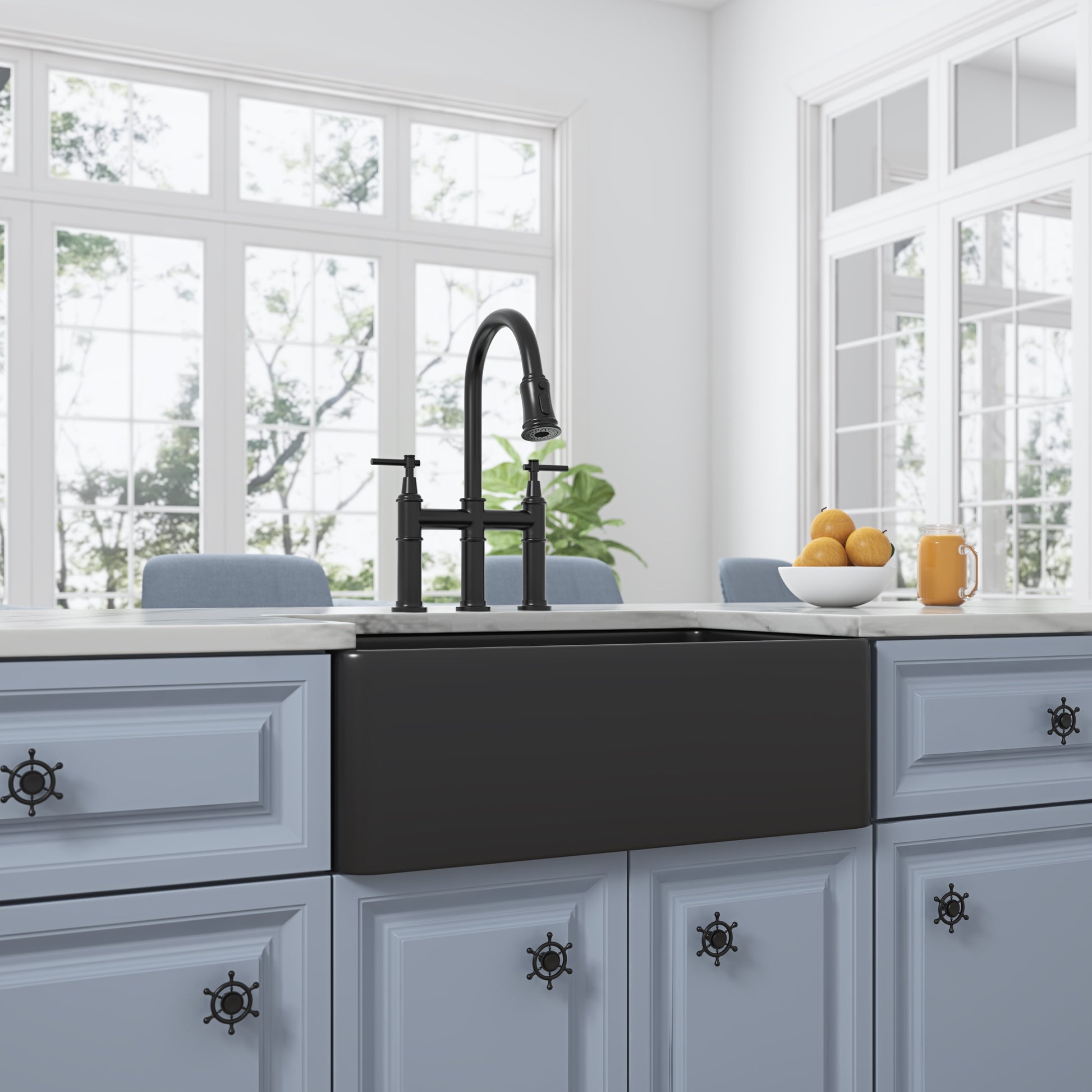 Inch White Farmhouse Sink Deep Apron Sink Undermount Farmhouse Kitchen Sink Single Farm Sink Matt Black Ceramic