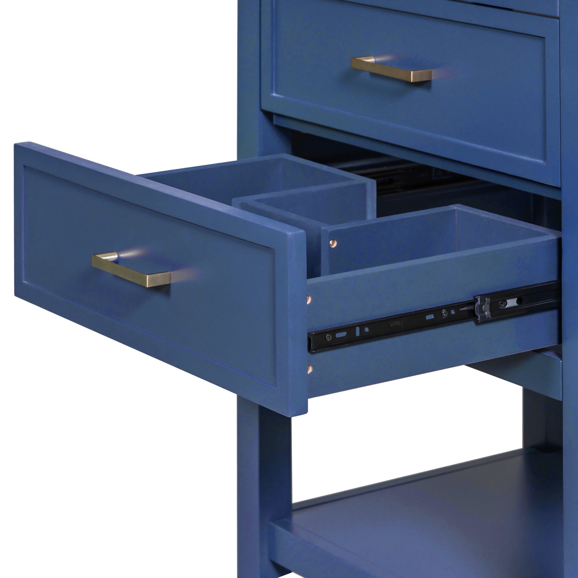 24'' Bathroom Vanity With Top Sink, Modern Bathroom Storage Cabinet With 2 Drawers, Single Sink Bathroom Vanity Blue Mdf