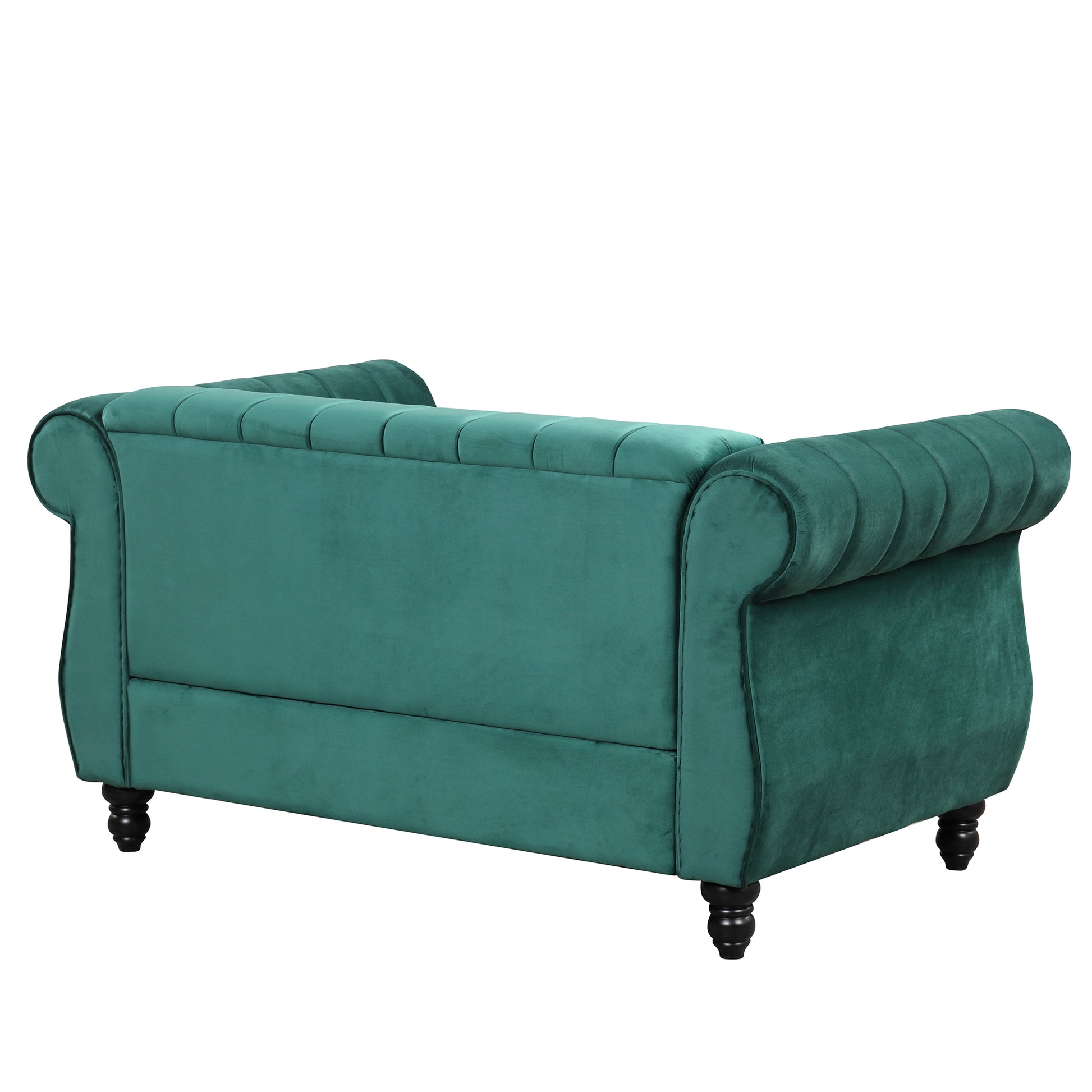 51" Modern Sofa Dutch Fluff Upholstered Sofa With Solid Wood Legs, Buttoned Tufted Backrest,Green Green Foam Polyester