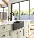 Inch White Farmhouse Sink Deep Apron Sink Undermount Farmhouse Kitchen Sink Single Farm Sink Matt Black Ceramic