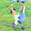 Kids Climbing Dome With Canopy And Playmat 10 Ft Jungle Gym Geometric Playground Dome Climber Play Center, Rust & Uv Resistant Steel Supporting 1000 Lbs Blue Metal Outdoor