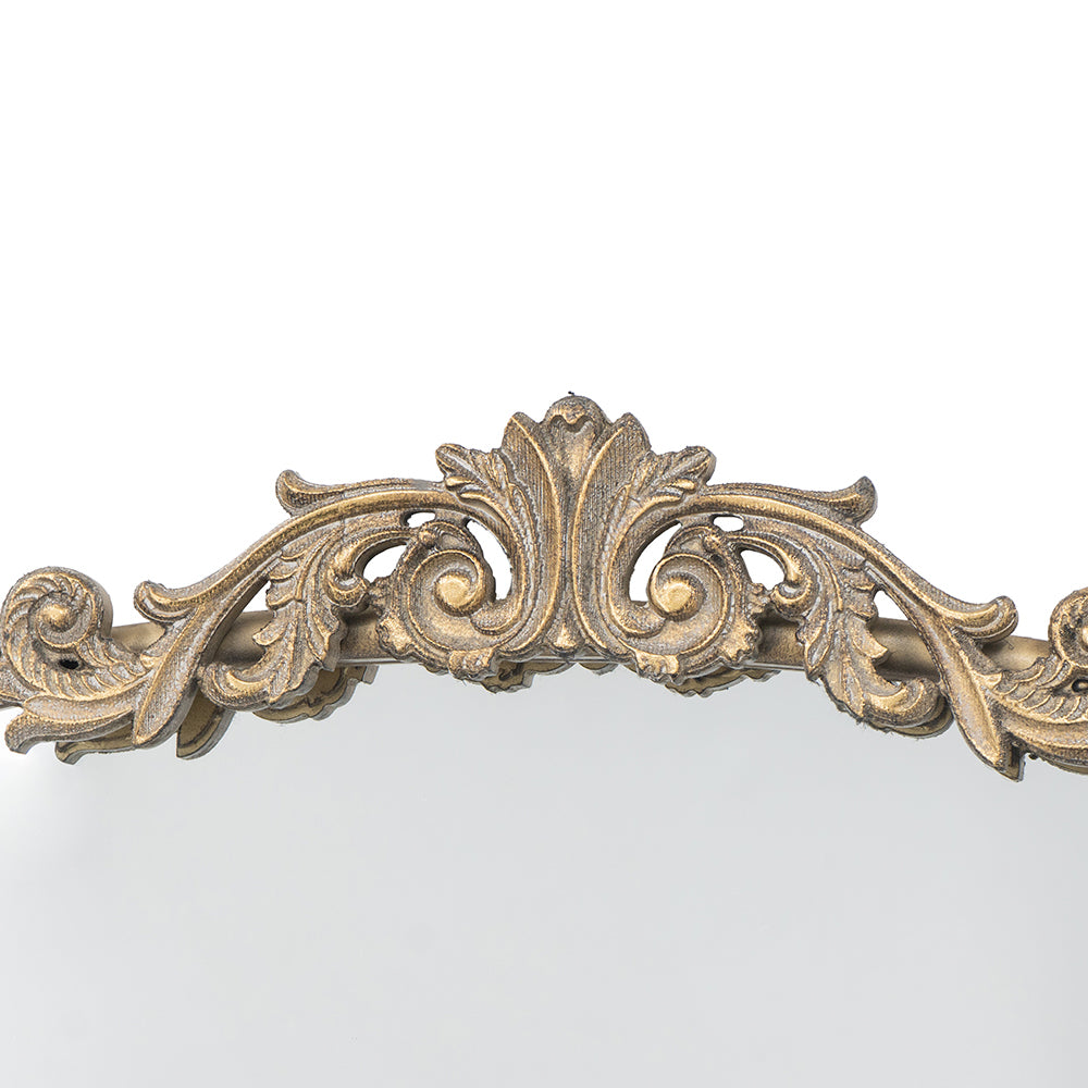 24" X 42" Gold Arch Mirror, Baroque Inspired Wall Decor For Bathroom Bedroom Living Room Gold Mdf Glass