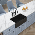 Inch White Farmhouse Sink Deep Apron Sink Undermount Farmhouse Kitchen Sink Single Farm Sink Matt Black Ceramic