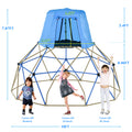 Kids Climbing Dome With Canopy And Playmat 10 Ft Jungle Gym Geometric Playground Dome Climber Play Center, Rust & Uv Resistant Steel Supporting 1000 Lbs Blue Metal Outdoor