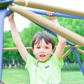 Kids Climbing Dome With Canopy And Playmat 10 Ft Jungle Gym Geometric Playground Dome Climber Play Center, Rust & Uv Resistant Steel Supporting 1000 Lbs Blue Metal Outdoor