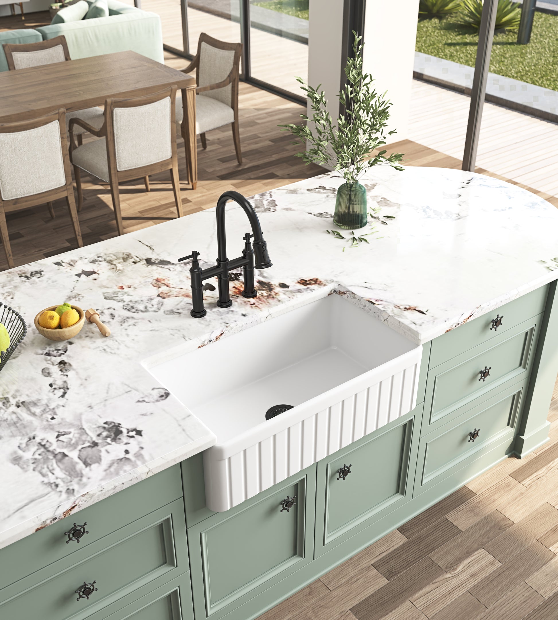 Inch White Farmhouse Sink Deep Apron Sink Undermount Farmhouse Kitchen Sink Single Farm Sink White Ceramic