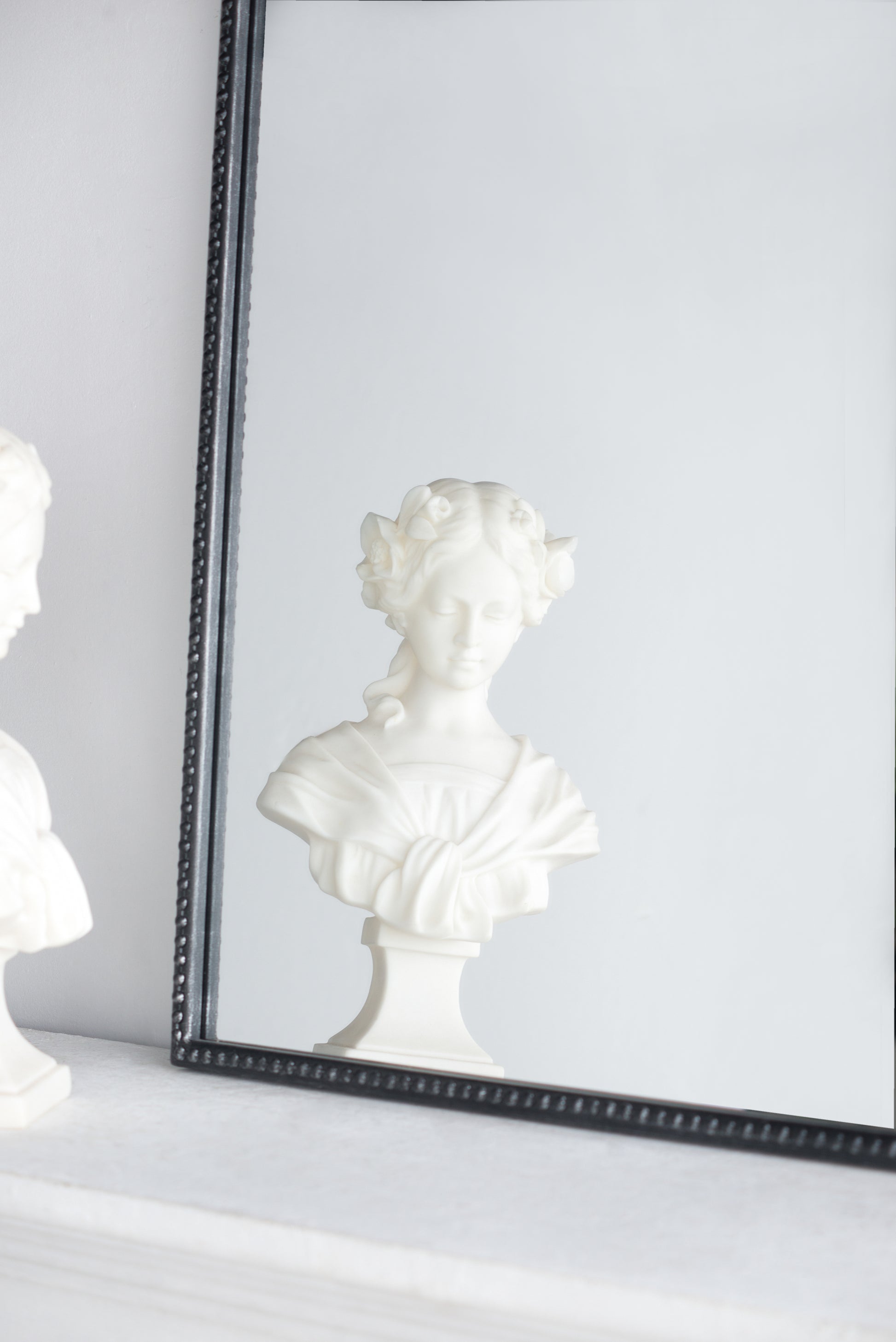 24" X 36" Classic Design Mirror With And Baroque Inspired Frame For Bathroom, Entryway Console Lean Against Wall Black Mdf Glass