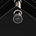 5 Tier Tempered Glass Side Table Stainless Steel Frame End Table For Living Room, Bedroom, Black Black Tempered Glass