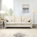 Not Available On Mid Century Sofa 3 Seater Cozy Couch For Living Room Apartment Lounge Bedroom, Beige Beige Polyester