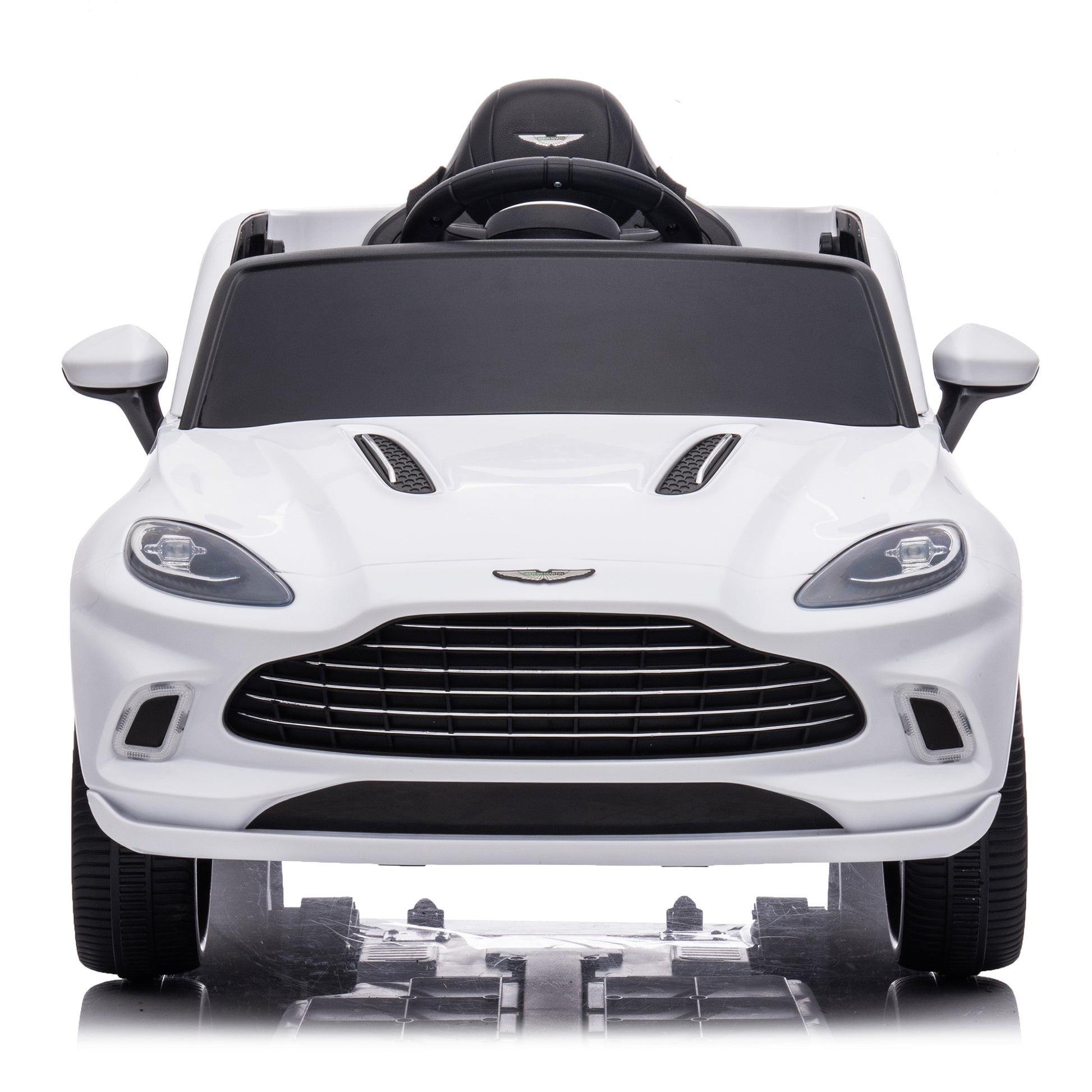 12V Dual Drive Remote Control Electric Kid Ride On Car,Battery Powered Kids Ride On Car White, 4 Wheels Children Toys Vehicle,Led Headlights,Remote Control,Music,Usb. White Polyethylene
