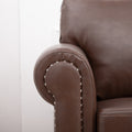 3 Seater Sofa. Brown Pu Foam Fabric 3 Seat