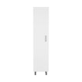 Vintro Storage Cabinet, Broom Hangers, Metal Handle White Vertical Natural White White Dining Room Modern Particle Board Particle Board