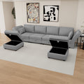 United We Win Modular Sectional Sofa U Shaped Modular Couch With Reversible Chaise Modular Sofa Sectional Couch With Storage Seats Gray Linen