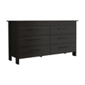 Hms 6 Drawer Double Dresser, Four Legs, Superior Top Black Black Bedroom Modern Particle Board Particle Board