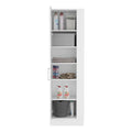 Lilo Storage Cabinet, Broom Hangers, Internal Shelves White Vertical Natural White White Dining Room Modern Particle Board Particle Board