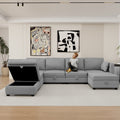 United We Win Modular Sectional Sofa U Shaped Modular Couch With Reversible Chaise Modular Sofa Sectional Couch With Storage Seats Gray Linen