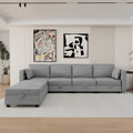 United We Win Modular Sectional Sofa U Shaped Modular Couch With Reversible Chaise Modular Sofa Sectional Couch With Storage Seats Gray Linen