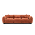 Mid Century Modern Couch 3 Seater Sofa For Living Room, Bedroom. Orange Orange Boucle 3 Seat