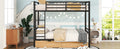 Metal Full Size Convertible Bunk Bed With 2 Drawers, Black Box Spring Not Required Full Black Metal Bedroom Bed Frame Metal & Wood