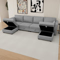 United We Win Modular Sectional Sofa U Shaped Modular Couch With Reversible Chaise Modular Sofa Sectional Couch With Storage Seats Gray Linen