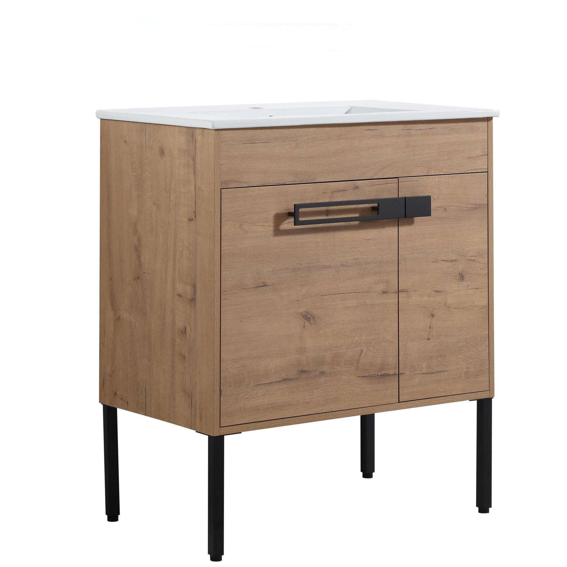 30 Inch Freestanding Bathroom Vanity Or Floating Is Optional Conversion.30*18 00330Imo 1 Kd Packing Only Including Vanity Imitative Oak 2 Bathroom Freestanding Modern Plywood