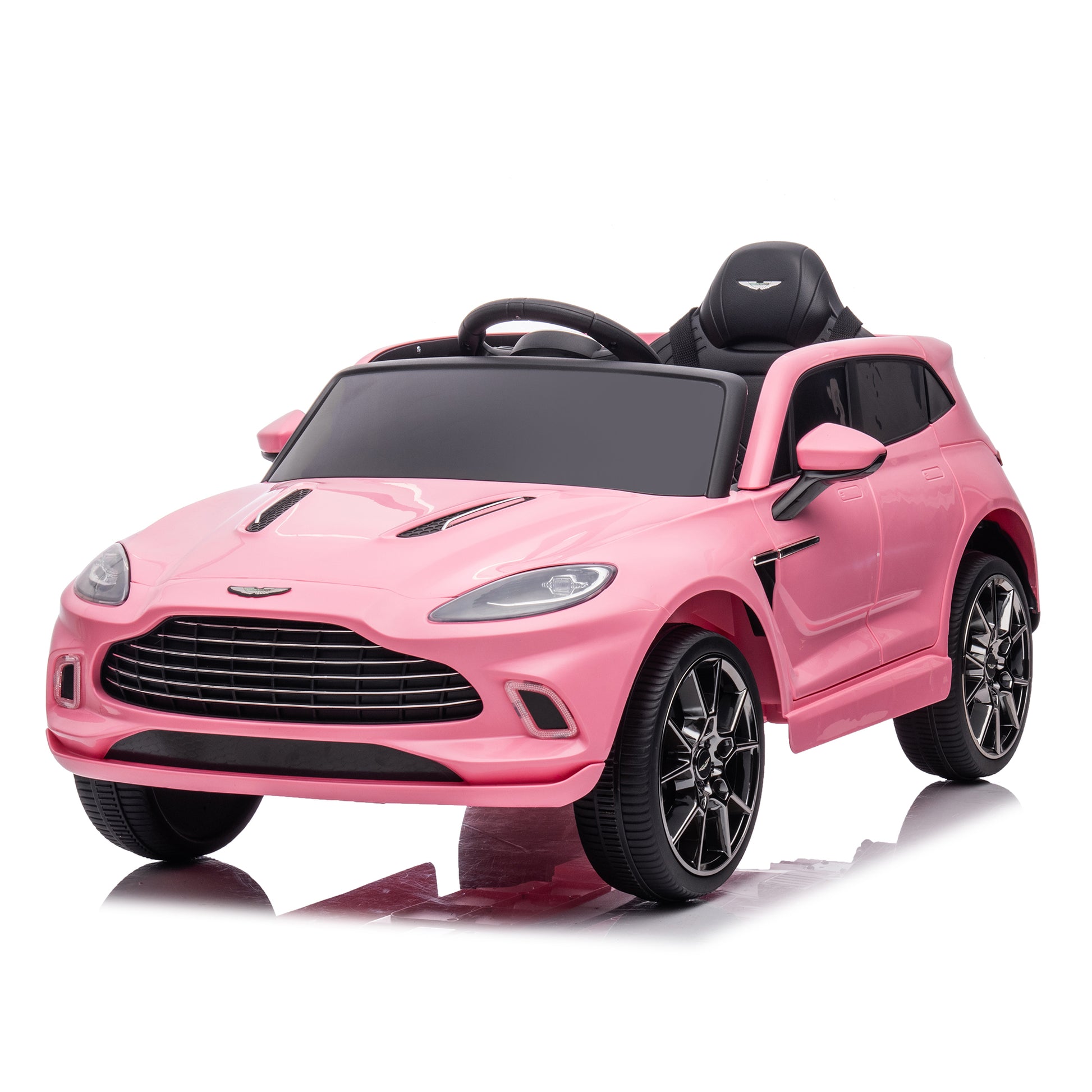 12V Dual Drive Remote Control Electric Kid Ride On Car,Battery Powered Kids Ride On Car Pink, 4 Wheels Children Toys Vehicle,Led Headlights,Remote Control,Music,Usb. Pink Polyethylene