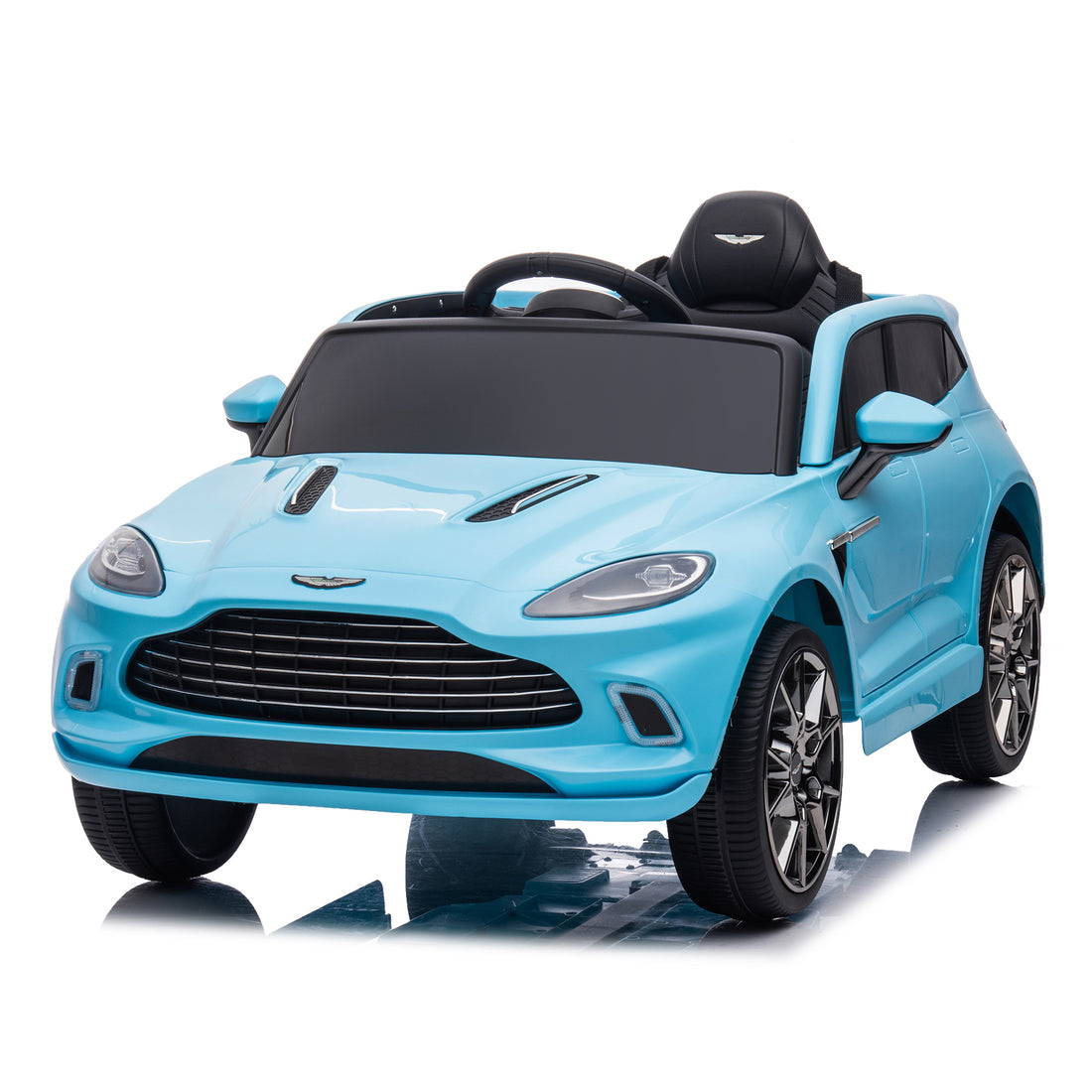 12V Dual Drive Remote Control Electric Kid Ride On Car,Battery Powered Kids Ride On Car Blue, 4 Wheels Children Toys Vehicle,Led Headlights,Remote Control,Music,Usb. Blue Polyethylene