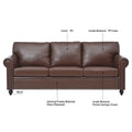 3 Seater Sofa. Brown Pu Foam Fabric 3 Seat