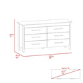 Hms 6 Drawer Double Dresser, Four Legs, Superior Top White White 5 Drawers & Above Modern 6 White Particle Board Particle Board