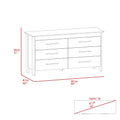 Hms 6 Drawer Double Dresser, Four Legs, Superior Top White White Modern Particle Board Particle Board