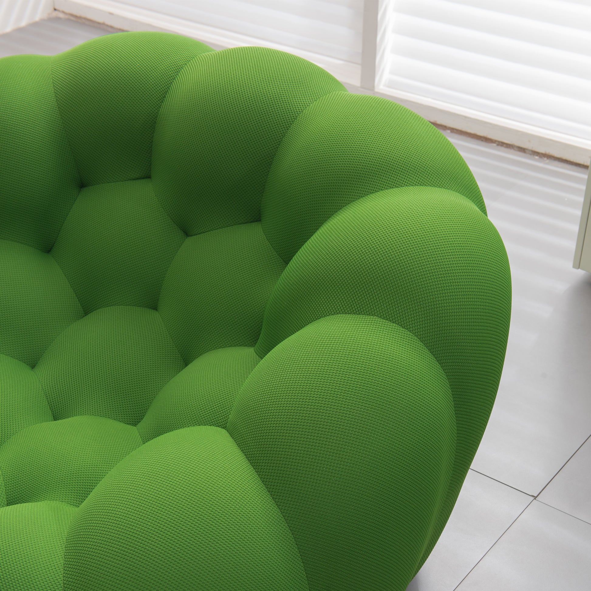 74.8'' Modern Bubble Floor Couch For Living Room,Green Green Foam Fabric 2 Seat