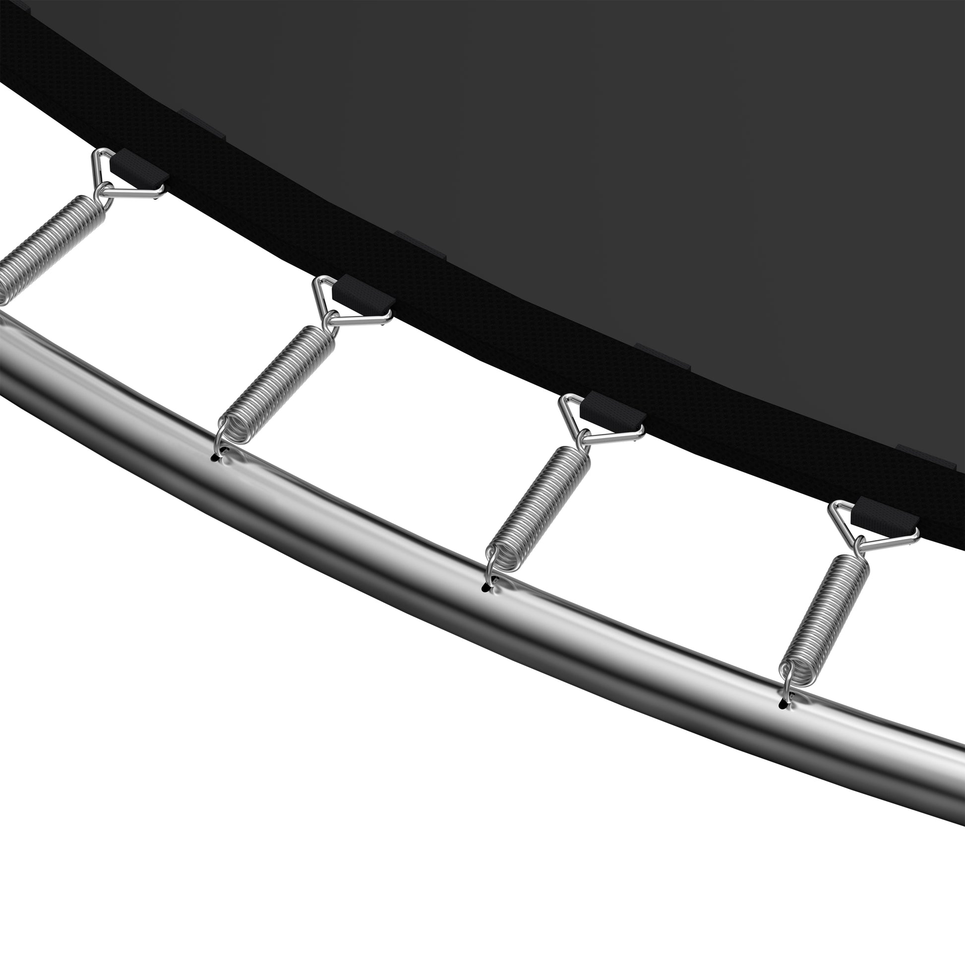 14Ft Trampoline Double Side Color Pad Trampoline For Kids And Adults With Enclosure Net And Ladder,Curved Fence Pole Black Steel Steel