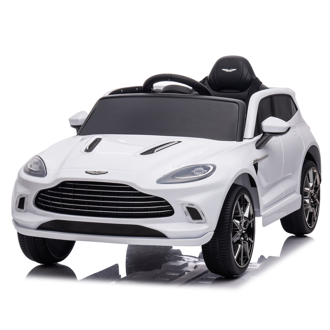 12V Dual Drive Remote Control Electric Kid Ride On Car,Battery Powered Kids Ride On Car White, 4 Wheels Children Toys Vehicle,Led Headlights,Remote Control,Music,Usb. White Polyethylene