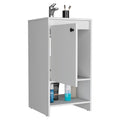 Jane Bathroom Vanity, Single Door Cabinet, Two Shelves White White Vanity Stools Bathroom Rectangular Modern Particle Board Particle Board