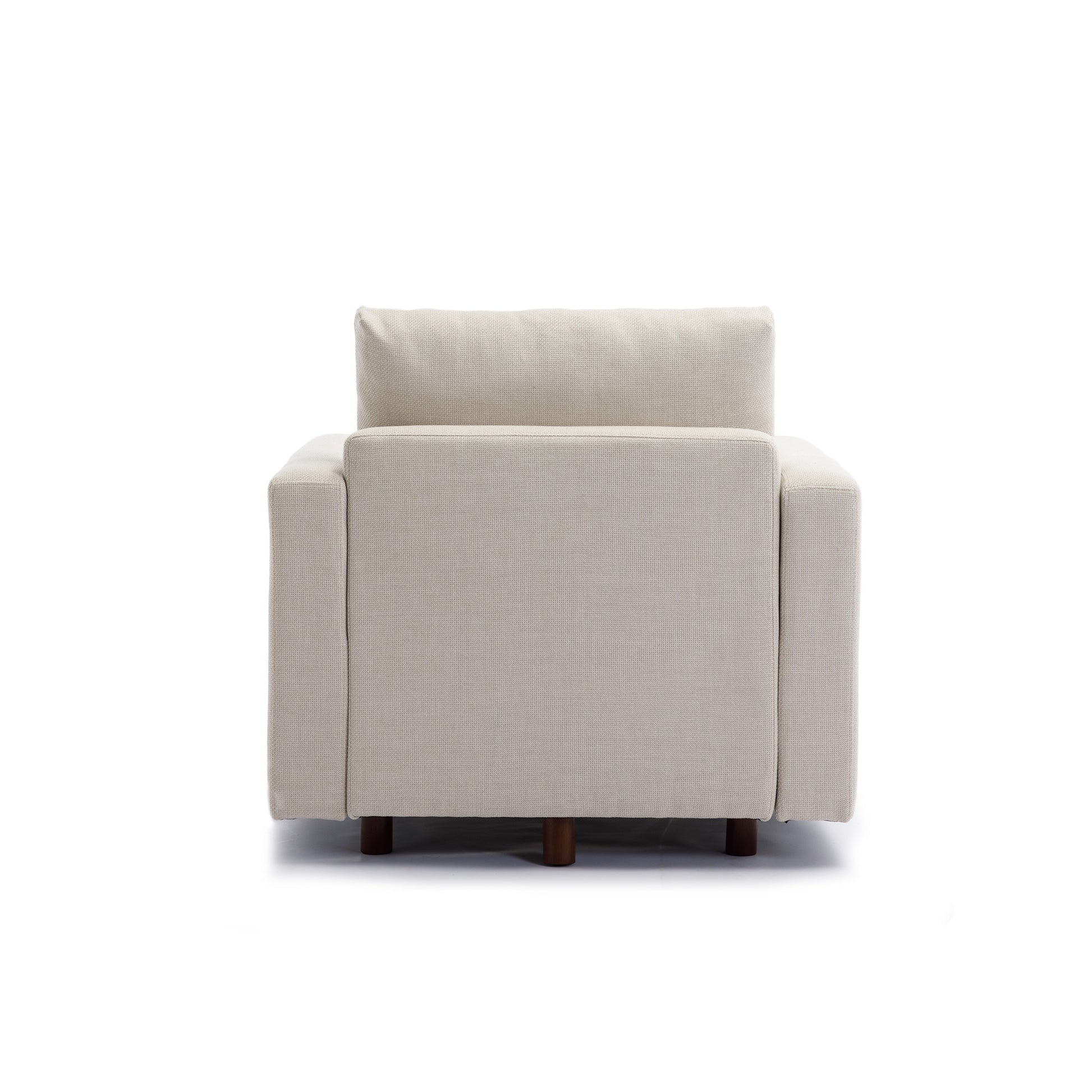 4 Seat Module Sectional Sofa Couch With 1 Ottoman For Living Room,Seat Cushion And Back Cushion Non Removable And Non Washable,Cream Cream Wood Primary Living Space Soft Modern Rubberwood Foam Linen 4 Seat