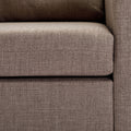 2 Seat Module Sectional Sofa Couch With 1 Ottoman For Living Room,Seat Cushion And Back Cushion Non Removable And Non Washable,Brown Brown Wood Primary Living Space Soft Modern Rubberwood Foam Linen 2 Seat