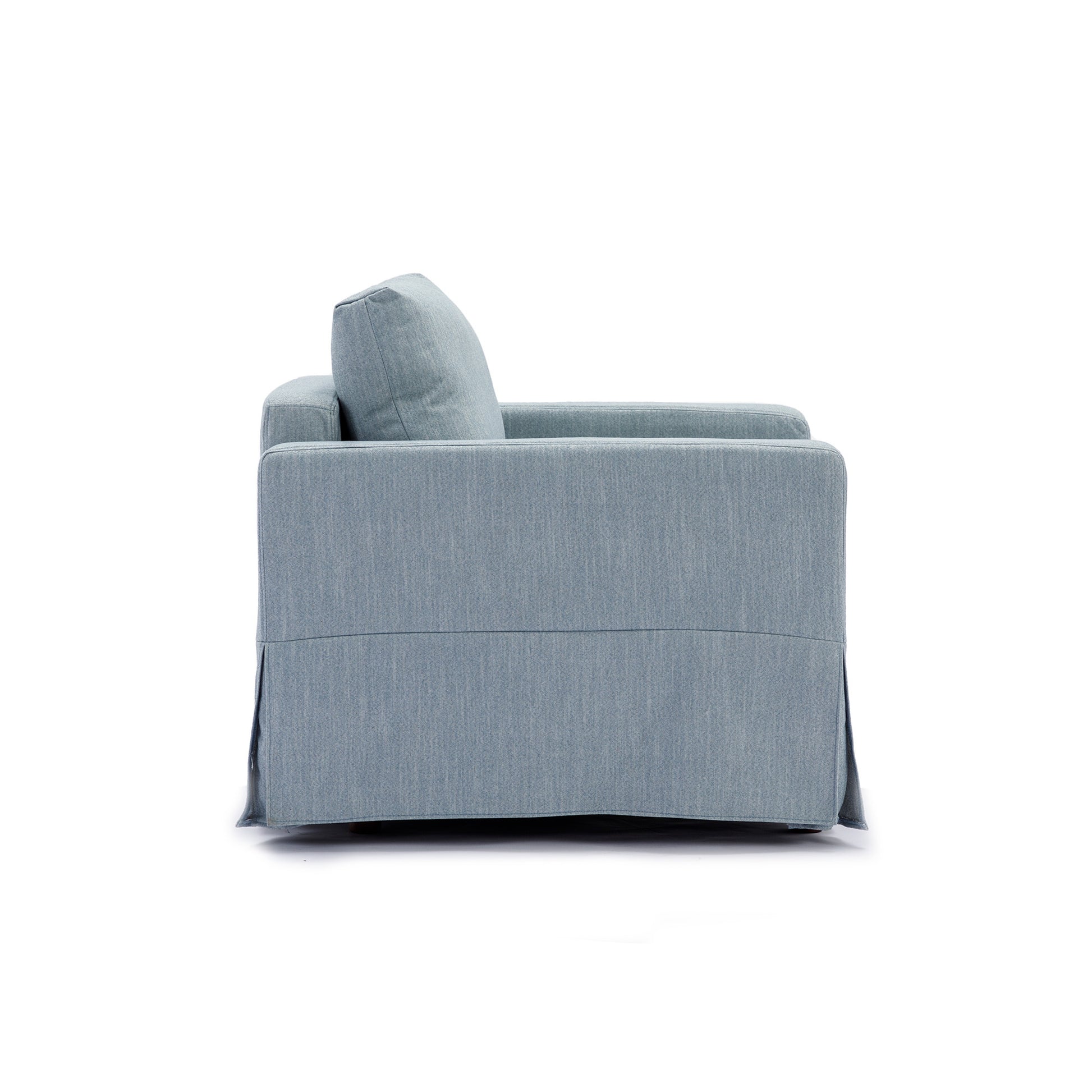 Single Seat Module Sofa Sectional Couch Seat Cushion And Back Cushion Removable And Washable,Light Blue Light Blue Linen Wood Medium Soft Cushion Back Modern Rubberwood Square Arms Foam Linen 1 Seat