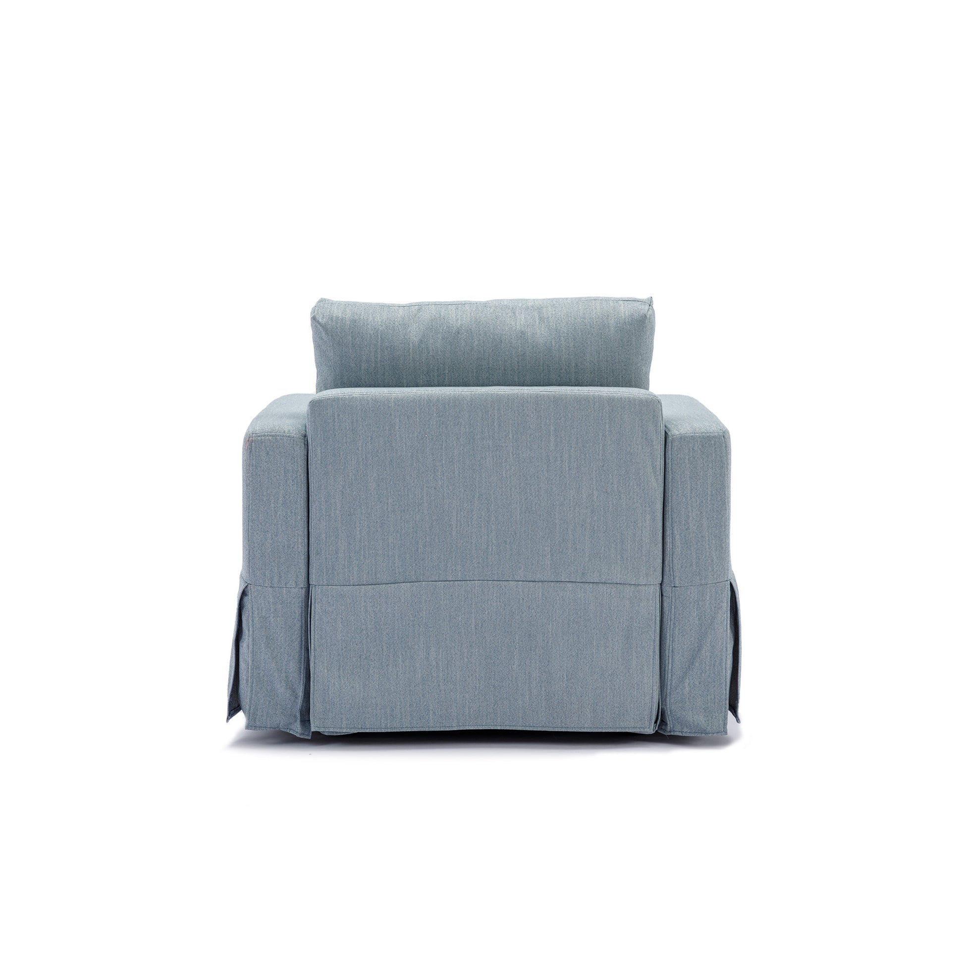 Single Seat Module Sofa Sectional Couch Seat Cushion And Back Cushion Removable And Washable,Light Blue Light Blue Linen Wood Medium Soft Cushion Back Modern Rubberwood Square Arms Foam Linen 1 Seat