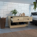 Tulip Storage Bench, Two Drawers, Two Shelves Beige Mdf Engineered Wood
