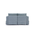 2 Seat Module Sectional Sofa Couch,Seat Cushion And Back Cushion Removable And Washable,Linen Fabric Cover,Light Blue Light Blue Wood Primary Living Space Medium Soft Foam Linen 2 Seat