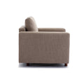 3 Seat Module Sectional Sofa Couch With 1 Ottoman For Living Room,Seat Cushion And Back Cushion Non Removable And Non Washable,Brown Brown Wood Primary Living Space Soft Modern Rubberwood Foam Linen 3 Seat