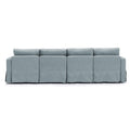 4 Seat Module Sectional Sofa Couch,Seat Cushion And Back Cushion Removable And Washable,Linen Fabric Cover,Light Blue Light Blue Wood Primary Living Space Medium Soft Foam Linen 4 Seat