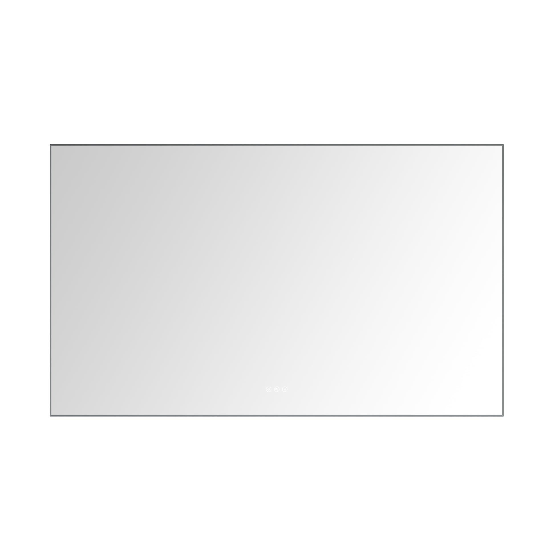 60 X 36Inch Led Mirror Bathroom Vanity Mirror With Back Light, Wall Mount Anti Fog Memory Large Adjustable Vanity Mirror Gunmetal Aluminium