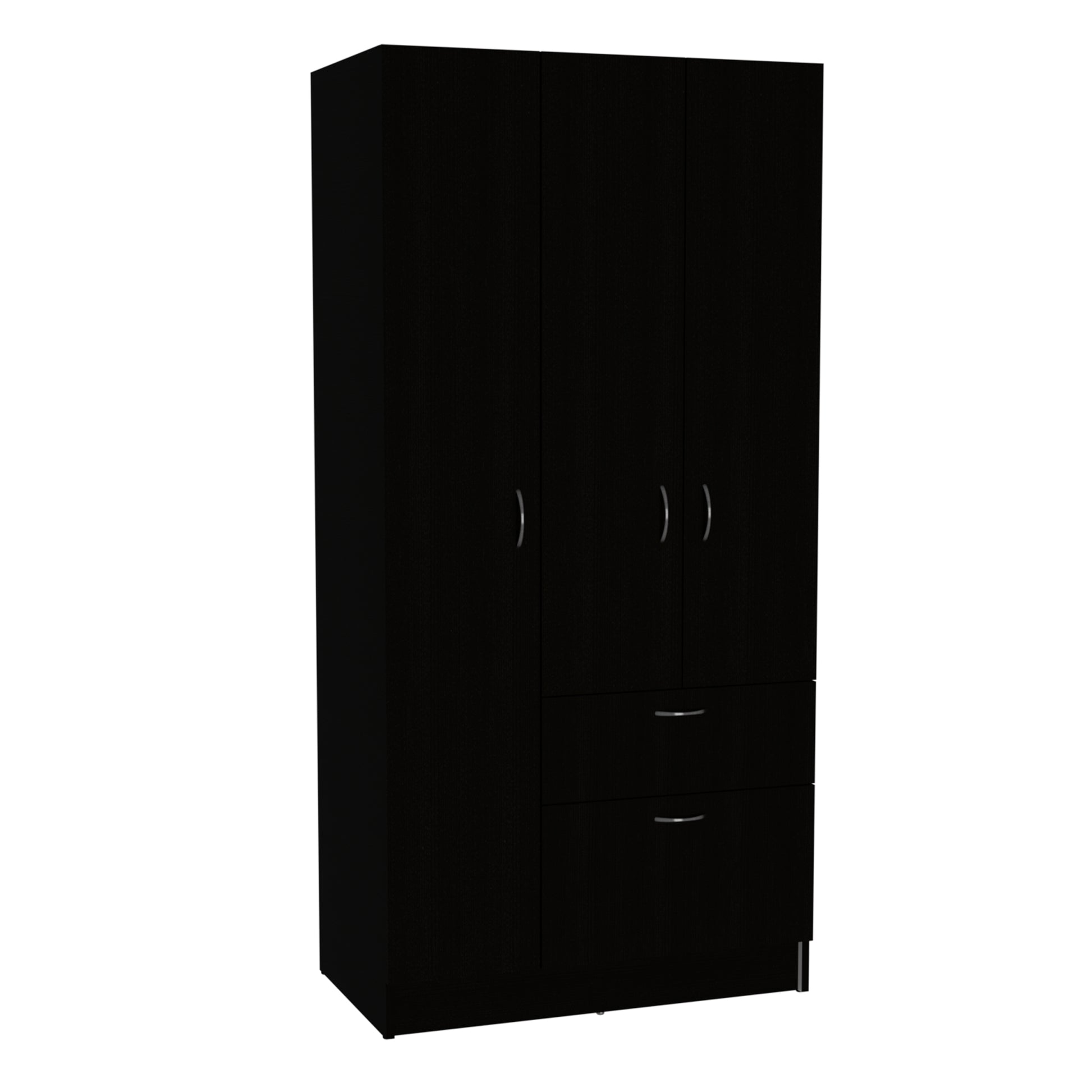 Primavera Armoire, Double Door Cabinets, One Drawer, Metal Rod, Five Shelves Black White Multicolor Particle Board Particle Board