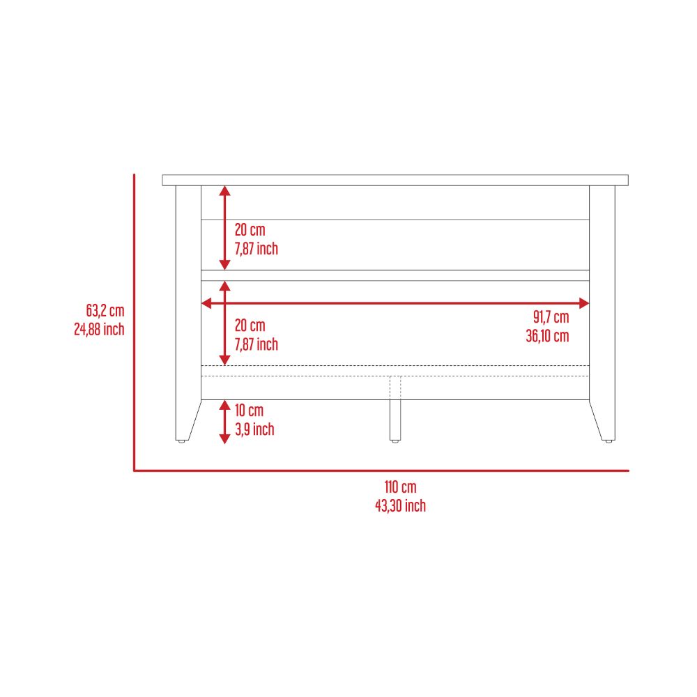 Misuri Storage Bench, Four Legs, Two Open Shelves Light Oak Beige Primary Living Space Modern Particle Board Particle Board