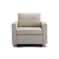 Single Seat Module Sofa Sectional Couch,Cushion Covers Non Removable And Non Washable,Cream Cream Linen Wood Primary Living Space Soft Cushion Back Modern Rubberwood Square Arms Foam Linen 1 Seat