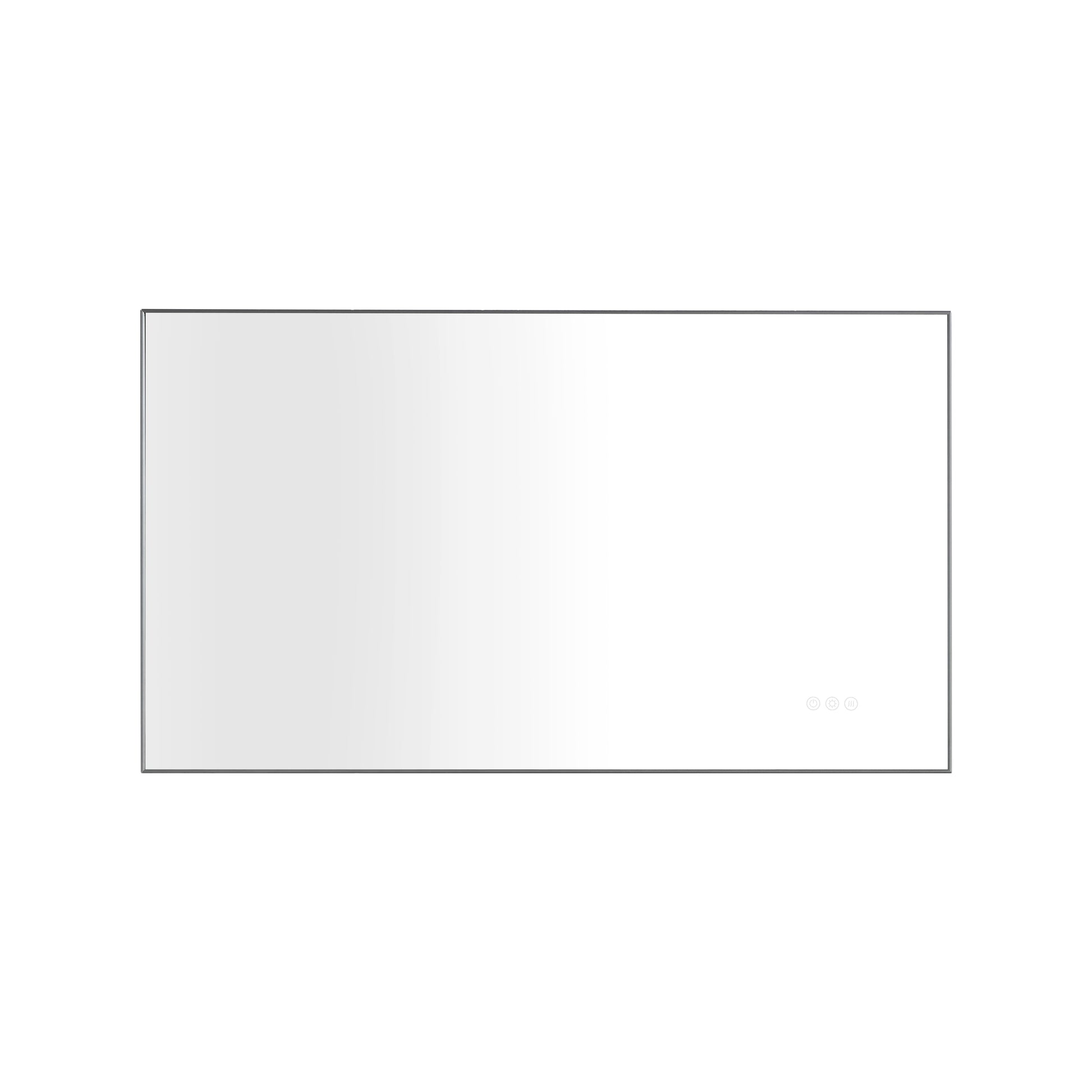 42 X 24 Inch Led Mirror Bathroom Vanity Mirror With Back Light, Wall Mount Anti Fog Memory Large Adjustable Vanity Mirror Gunmetal Aluminium