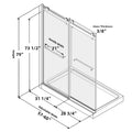 Frameless Double Sliding Shower, 57