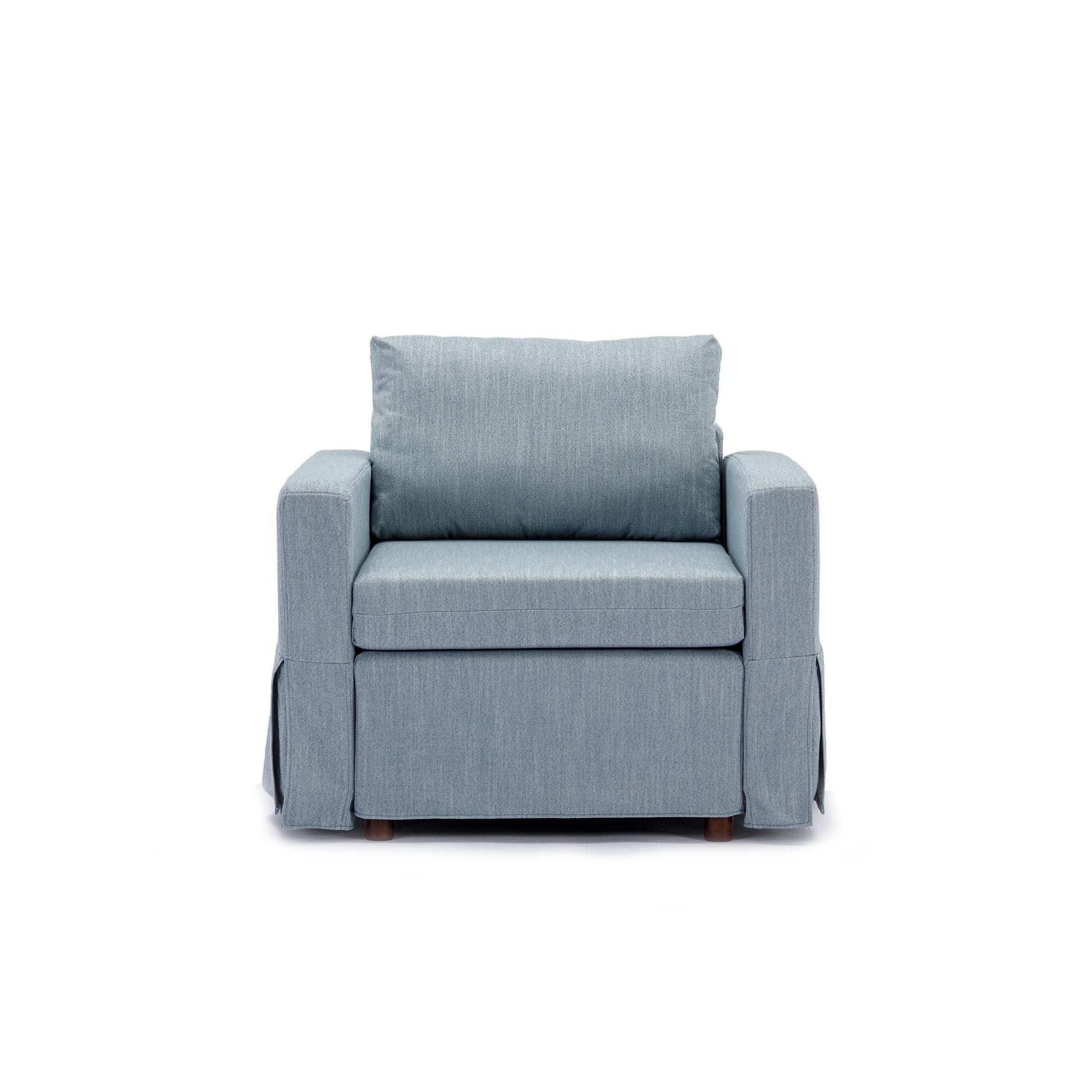 Single Seat Module Sofa Sectional Couch Seat Cushion And Back Cushion Removable And Washable,Light Blue Light Blue Linen Wood Medium Soft Cushion Back Modern Rubberwood Square Arms Foam Linen 1 Seat